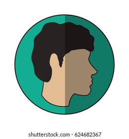 Isolated man head profile design