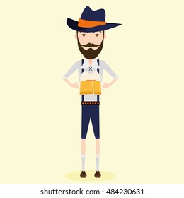 Isolated man holding a beer, Oktoberfest vector illustration
