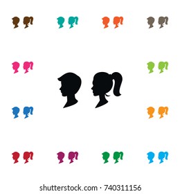 Isolated Man Icon. Female Vector Element Can Be Used For Man, Female, People Design Concept.
