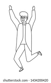 Isolated man jumping design vector illustrator