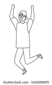 Isolated man jumping design vector illustrator