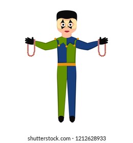 Isolated man with mardi gras clothes. Vector illustration design