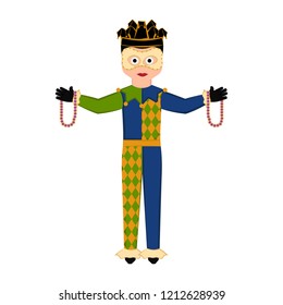 Isolated man with mardi gras clothes. Vector illustration design