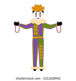 Isolated man with mardi gras clothes. Vector illustration design