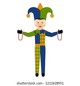 Isolated man with mardi gras clothes. Vector illustration design