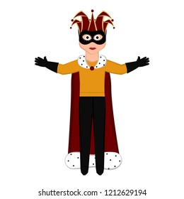 Isolated man with mardi gras clothes. Vector illustration design