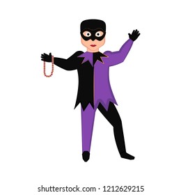 Isolated man with mardi gras clothes. Vector illustration design