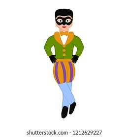 Isolated man with mardi gras clothes. Vector illustration design