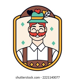 Isolated man oktoberfest vector illustration