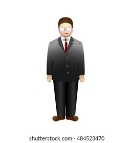 Isolated man on a white background, Businessman Vector illustration