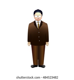 Isolated man on a white background, Businessman Vector illustration