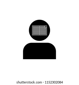 Isolated Man reading a book vector. Premium quality graphic design icon. Simple icon for websites, web design, mobile app, info graphics on white background