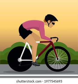 Isolated man riding bicycle Cycling Vector illustration