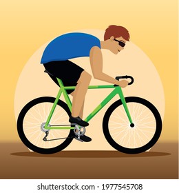 Isolated man riding bicycle Cycling Vector illustration