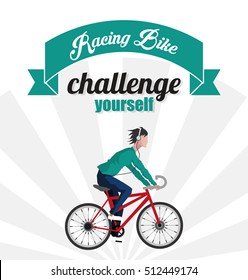 Isolated man riding bike design 