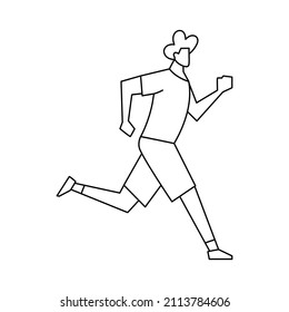 Isolated man running people activities vector illustration