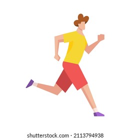 Isolated man running people activities vector illustration