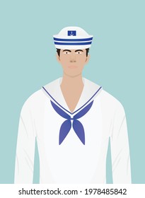 Isolated man sailor. vector illustration