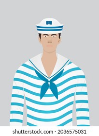 Marinero aislado. ilustración vectorial