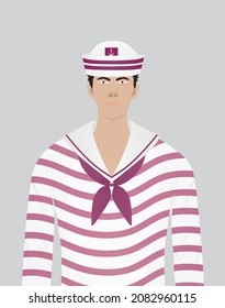 Isolated man sailor. vector illustration