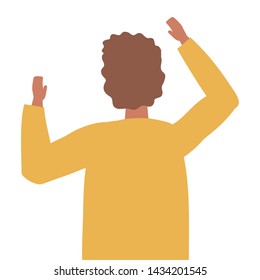 Isolated man seen from behind design
