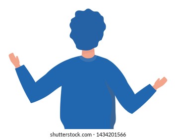 Isolated man seen from behind design