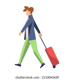 Isolated man travel people activities vector illustration