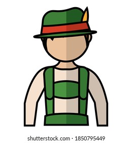 Isolated man typical october fest germany icon- Vector