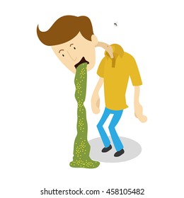 Isolated man with virus, Vector illustration