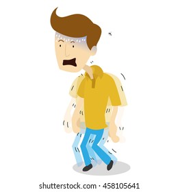 Isolated man with virus, Vector illustration