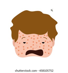 Isolated man with a virus, Vector illustration