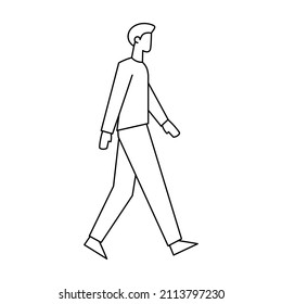 Isolated man walk draw people activities vector illustration