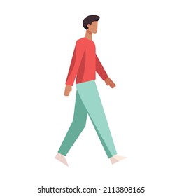 Isolated man walk people activities vector illustration