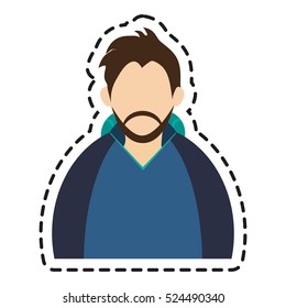 Isolated man with winter jacket design