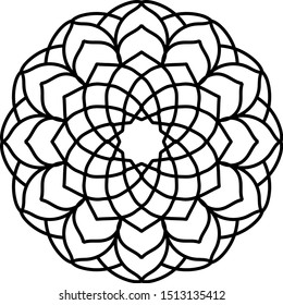 Isolated mandala for coloring book. Isolated mandala in vector