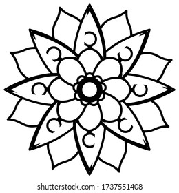 Isoliertes Mandala-Blumenmuster. Henna tattoo - Vector-Illustration