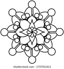 Isolated mandala floral pattern. Henna tattoo - Vector illustration