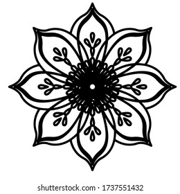 Isolated mandala floral pattern. Henna tattoo - Vector illustration