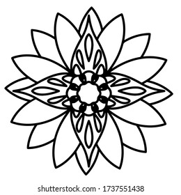 Isolated mandala floral pattern. Henna tattoo - Vector illustration