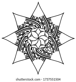 Isolated mandala floral pattern. Henna tattoo - Vector illustration