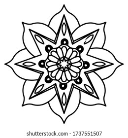 Isolated mandala floral pattern. Henna tattoo - Vector illustration