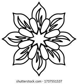 Isolated mandala floral pattern. Henna tattoo - Vector illustration