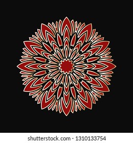 Isolated mandala. Golden flower shape. Gradient premium logo. Heraldry floral logotype. Business identity concept for luxury, fashion company, wedding or vintage salon.