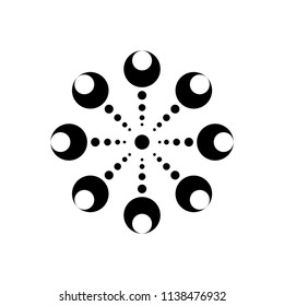 Isolated mandala graphic vector. Polar round design black on white background. Design print for pattern, wallpaper, symbol, embroidery, textile. Set 4