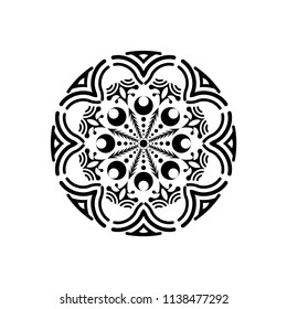 Isolated mandala graphic vector. Polar design black on white background. Design print for pattern, wallpaper, symbol, embroidery, textile. Set 5
