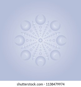 Isolated mandala graphic vector. Polar design gradient grey on grey background. Design print for pattern, wallpaper, symbol, embroidery, textile. Set 9
