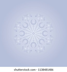Isolated mandala graphic vector. Polar design gradient grey on grey background. Design print for pattern, wallpaper, symbol, embroidery, textile. Set 12