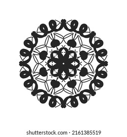 Isolated mandala graphic vector. Polar design black on white background. Design print for pattern, wallpaper, symbol, embroidery, textile.
