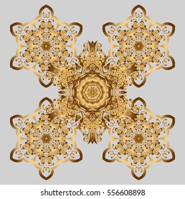 Isolated mandala logo. Vector gradient premium logotype. Business identity concept for bio, eco company, yoga or spa salon. Golden flower on gray.