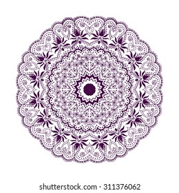 Isolated mandala pattern. Vintage ethnic background frame. Vector illustration.